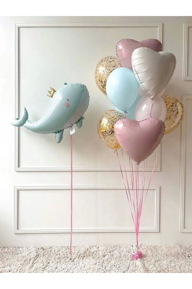 Cute Green Whale Concept Whale Balloon Set Whale Balloon Whale Balloon Birthday Balloon Bouquet