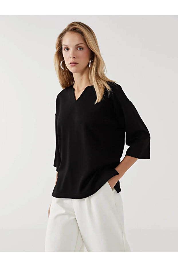 LCWAIKIKI Basic Kaçık Yaka Kadın Bluz - 1