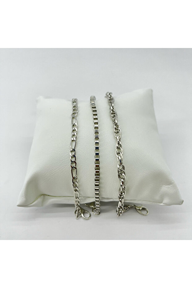 Women's Bracelet Three Chain Center Strip Model Triple Set