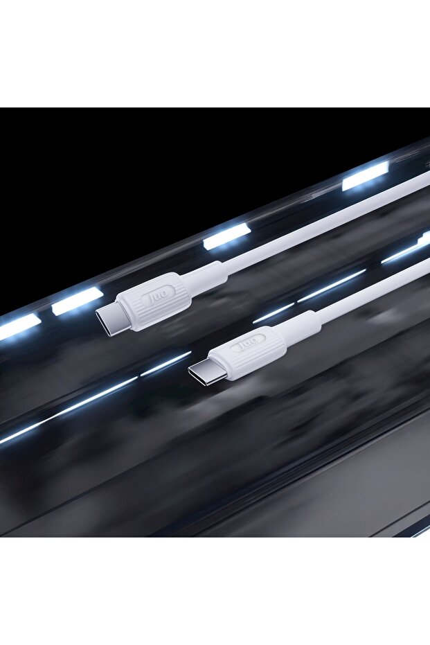 60w Usb Type-c To Type-c Silikon Hızlı Şarj Ve Data Kablosu Beyaz 2 Metre - 3