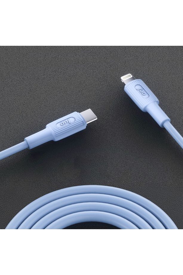 27w Usb Type-c To Lightning Iphone Ipad Silikon Hızlı Şarj Ve Data Kablosu Mavi 1 Metre - 4