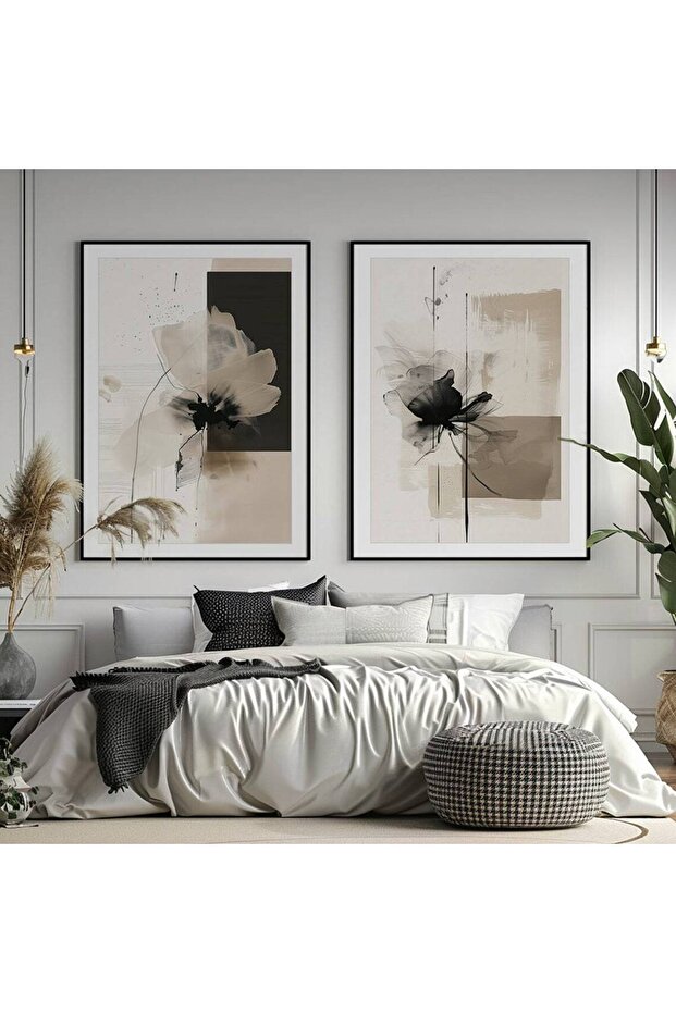 Ahşap Çerçeveli 2li Set Tablo - 1