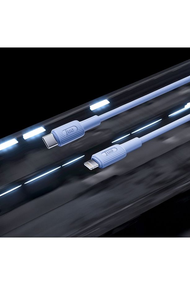 27w Usb Type-c To Lightning Iphone Ipad Silikon Hızlı Şarj Ve Data Kablosu Mavi 1 Metre - 3