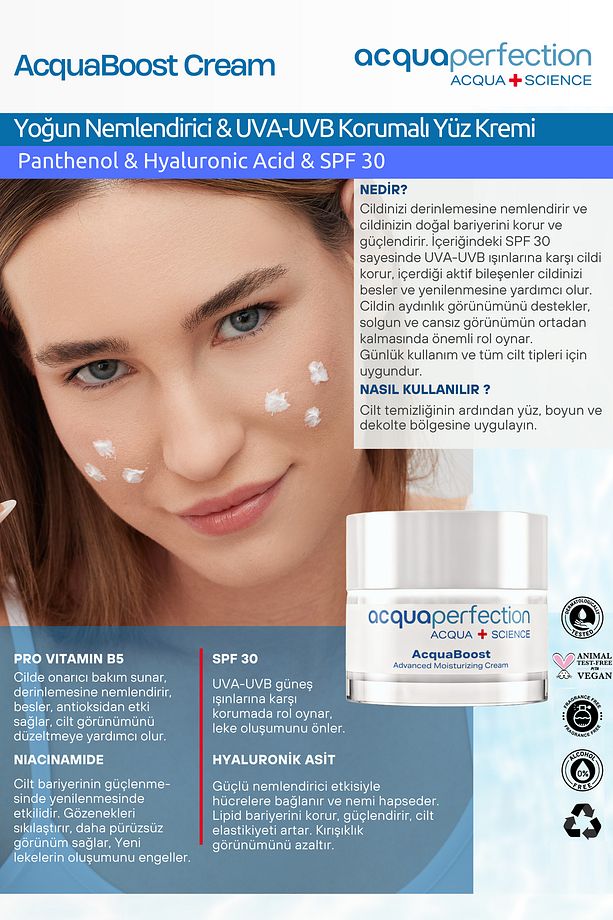 Acquaboost Yoğun Nemlendirici & Uva-uvb Korumalı Yüz Kremi 50 ml - 7