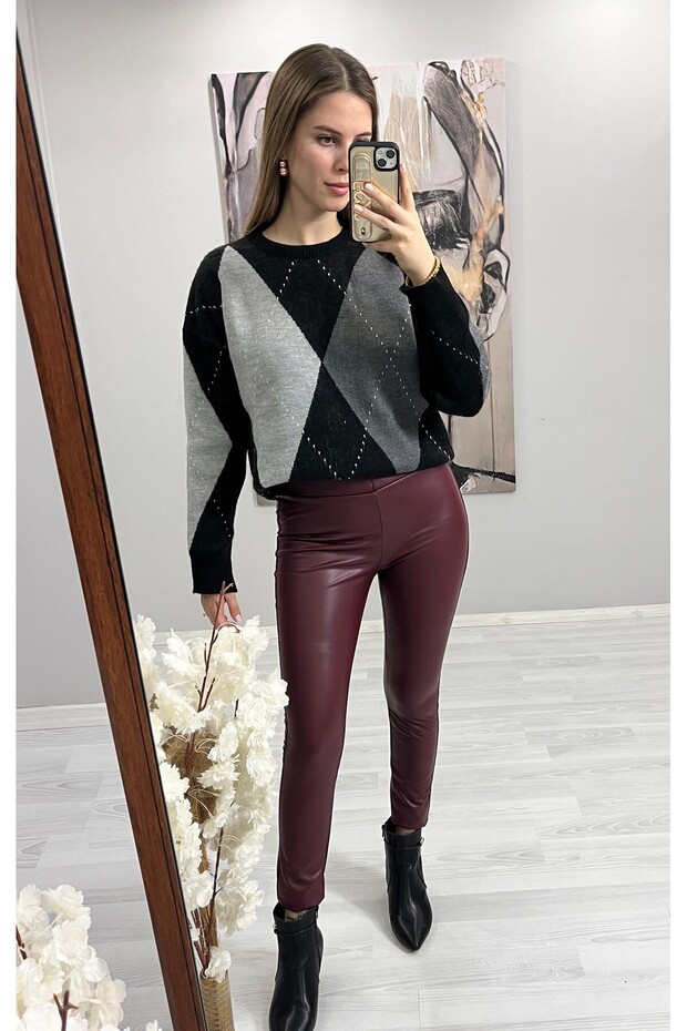 Deri Tayt Pantolon - 3