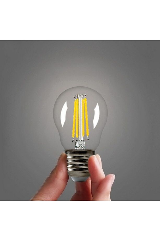 6 Watt Mini Top Ampul Led Filament G45 Şeffaf Cam Rustik Ampul E27 Duy 3000k Gün Işığı 10 Adet - 5