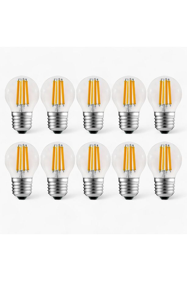 6 Watt Mini Top Ampul Led Filament G45 Şeffaf Cam Rustik Ampul E27 Duy 3000k Gün Işığı 10 Adet - 8