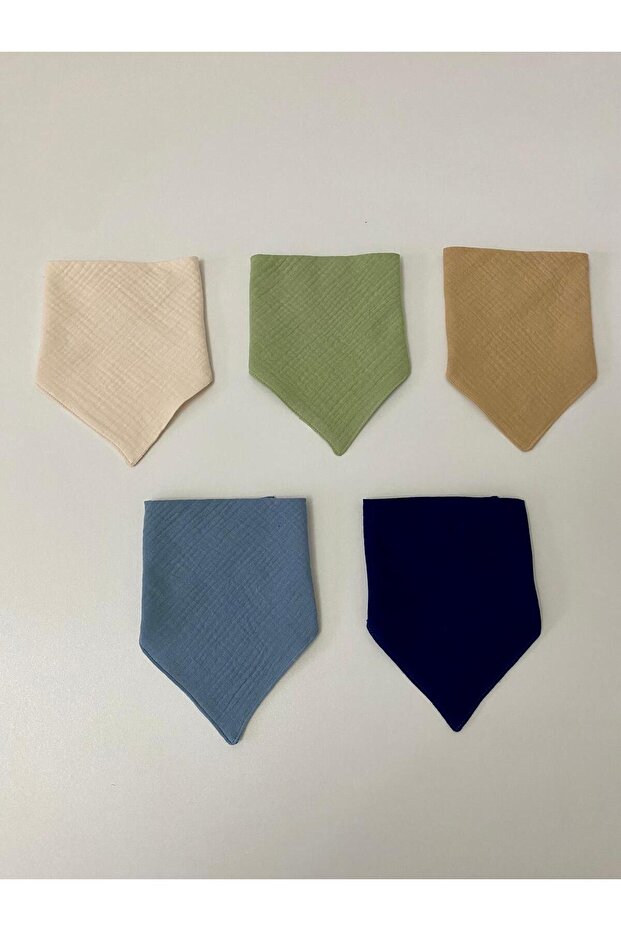 100% Organic Cotton Four Layer Baby Scarf & Drool Bib 5Pcs