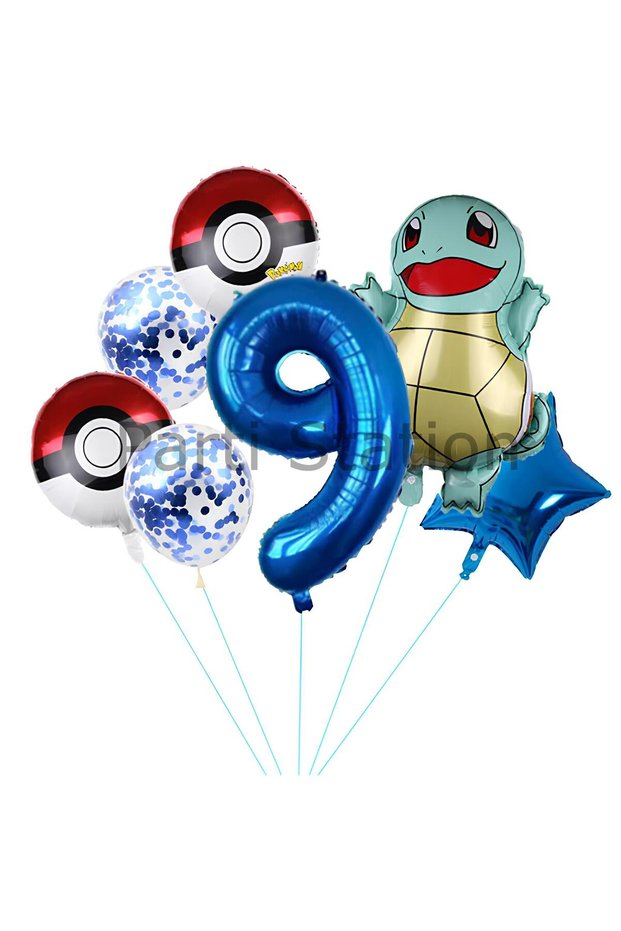 Pokemon Squirtle Concept 9 Year Old Balloon Set Pokemon Squirtle Star Balloon Birthday Foil Balloon Set