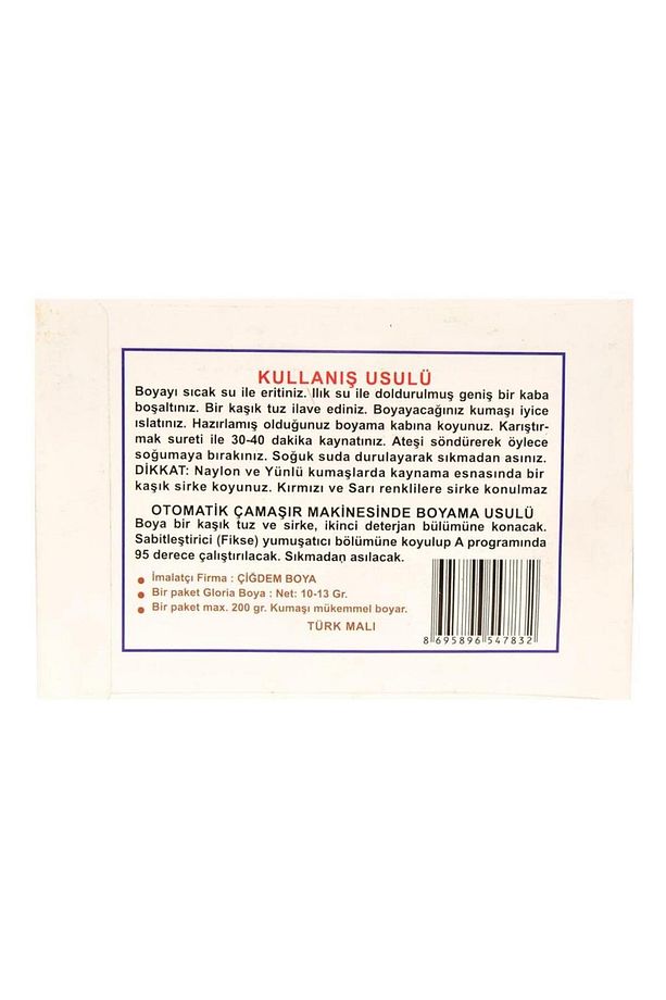Kumaş Boyası Kot Açık Mavi 10 gr Pamuk Yün Naylon Ipek - 4