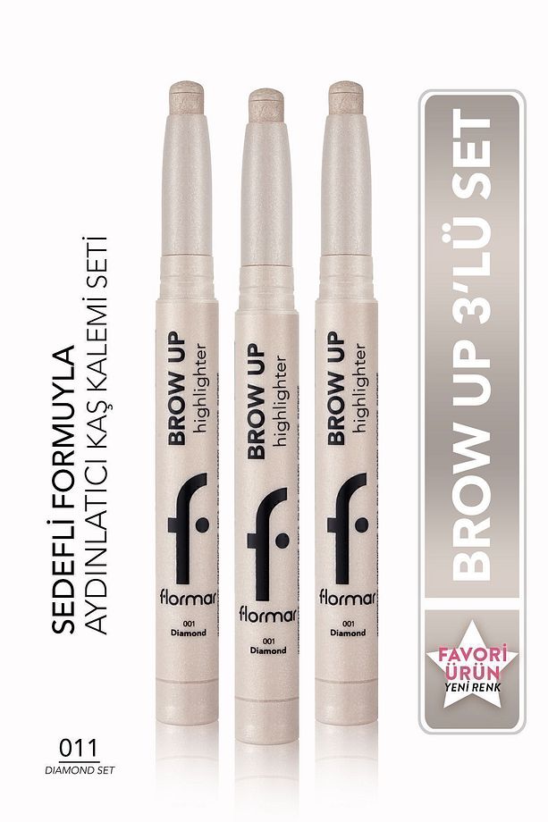 Aydınlatıcı Kaş Kalemi Brow Up 3'lü Set- Diamond - 1