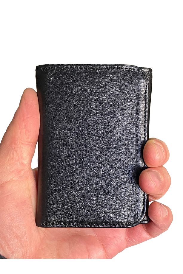%100 Hakiki Deri 3 Katlı Minimal Erkek Cüzdanı - 4
