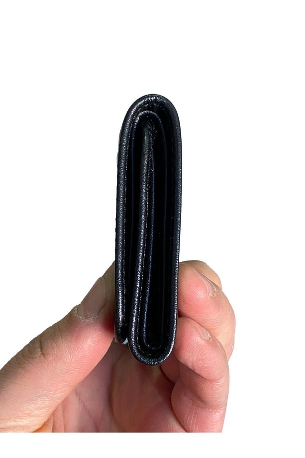 %100 Hakiki Deri 3 Katlı Minimal Erkek Cüzdanı - 6