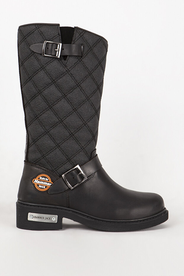 Black Women's Casual Zippered Thick Soled Boots Hj 102 15980Z