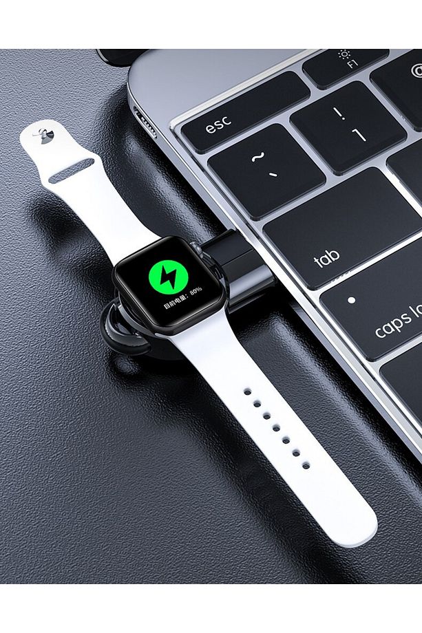 Watch 1 2 3 4 5 6 7 8 Se Ve Watch Ultra Uyumlu Qı Manyetik Stand Siyah Şarj Cihazı - 3