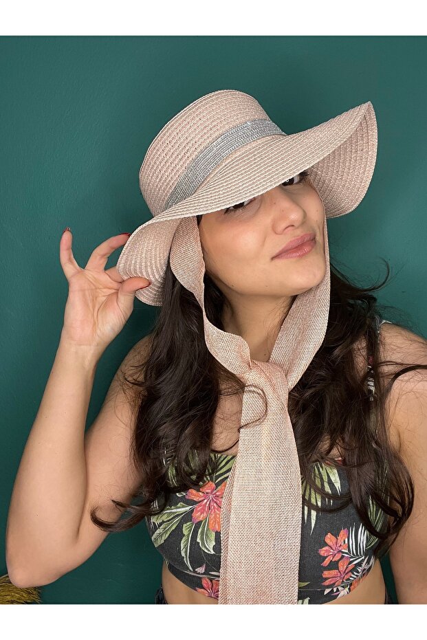 قبعة من القش مربوطة - 4