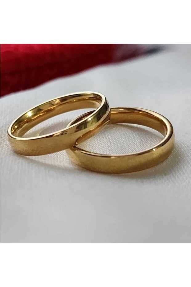 ÇELİK ALYANS 3MM GOLD BOMBELİ - 1
