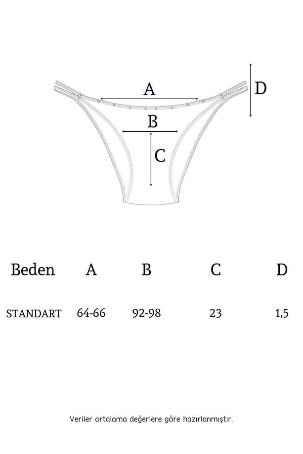 1025 Çift Ip-taş Detaylı Bikini Külot Paketi 1025-v2 - 7
