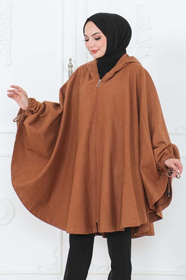 Kapüşonlu Tesettür Panço - 2