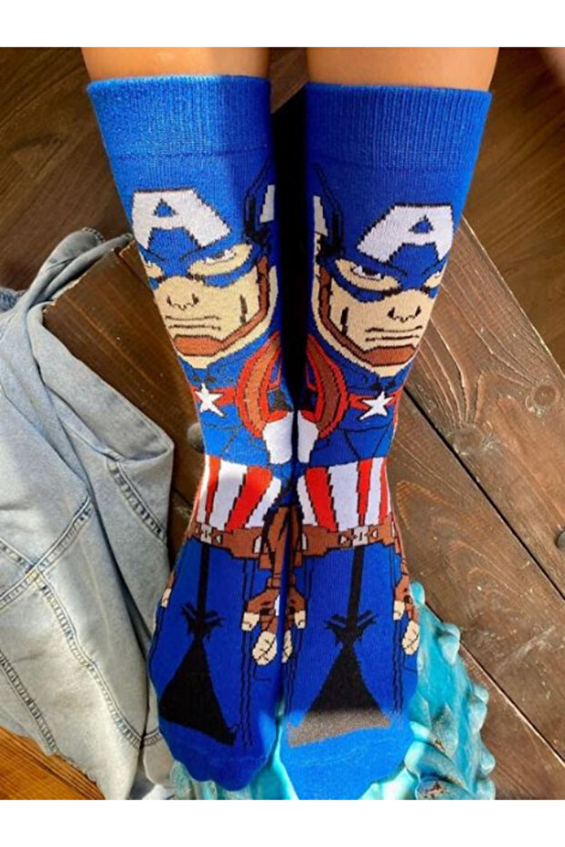 جوارب بتصميم منقوش من كابتن أمريكا - 2