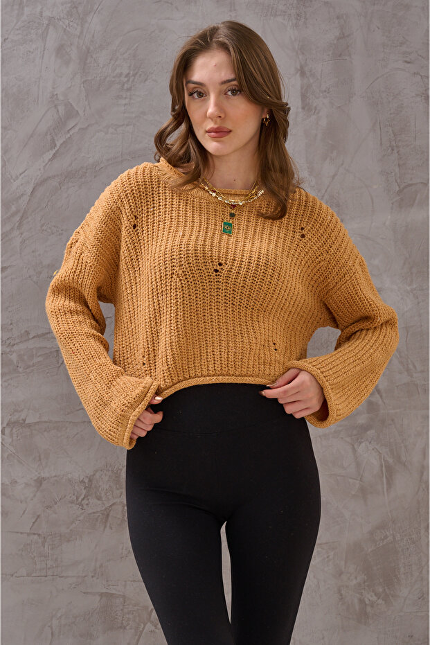 KADIN BELDE DELİKLİ TRİKO - 4