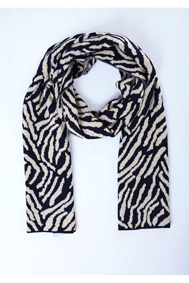 Zebra Desenli Triko Atkı - 2