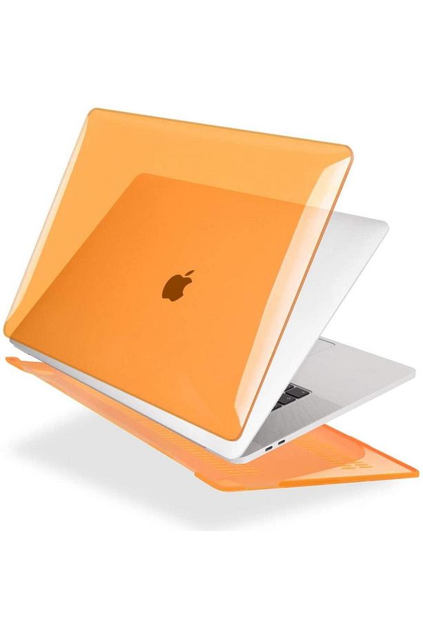 Apple 13" Macbook Pro A2338 M1 Kristal Turuncu Kılıf Koruyucu Ekran Filmi - 3