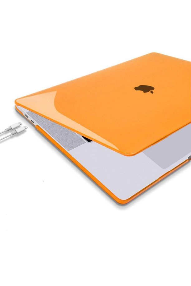 Apple 13" Macbook Pro A2338 M1 Kristal Turuncu Kılıf Koruyucu Ekran Filmi - 2