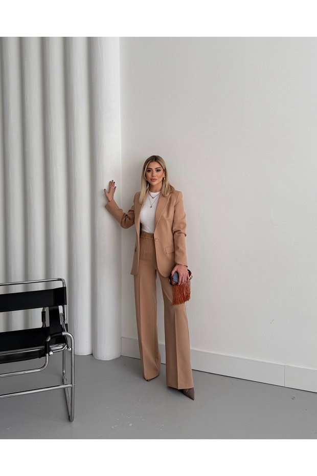 Blazer Takım Elbise Tek Düğme Ceket Pantolon - 6