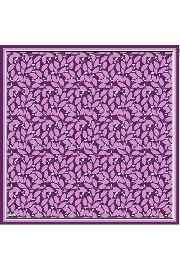 وشاح منقوش باللون الأرجواني الناعم 6089-08 - 1