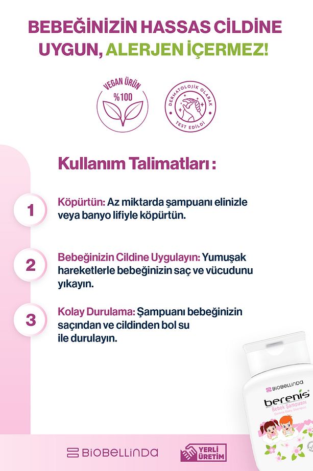Berenis Bebek Şampuanı 290 ml | Göz Yakmayan Özel Formül ( 2'Lİ SET ) - 4