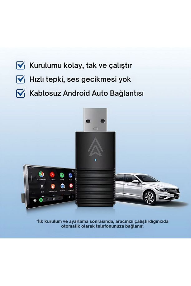 Yeni Tasarım Mini Kablosuz İOS ANDROİD UYUMLU Carplay Usb ve Type-c Uyumlu Araç Multimedya Adaptörü - 6