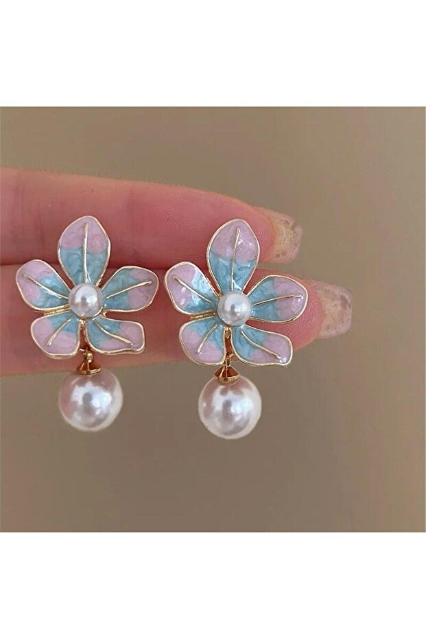 Pastel Pearl Flower Earrings