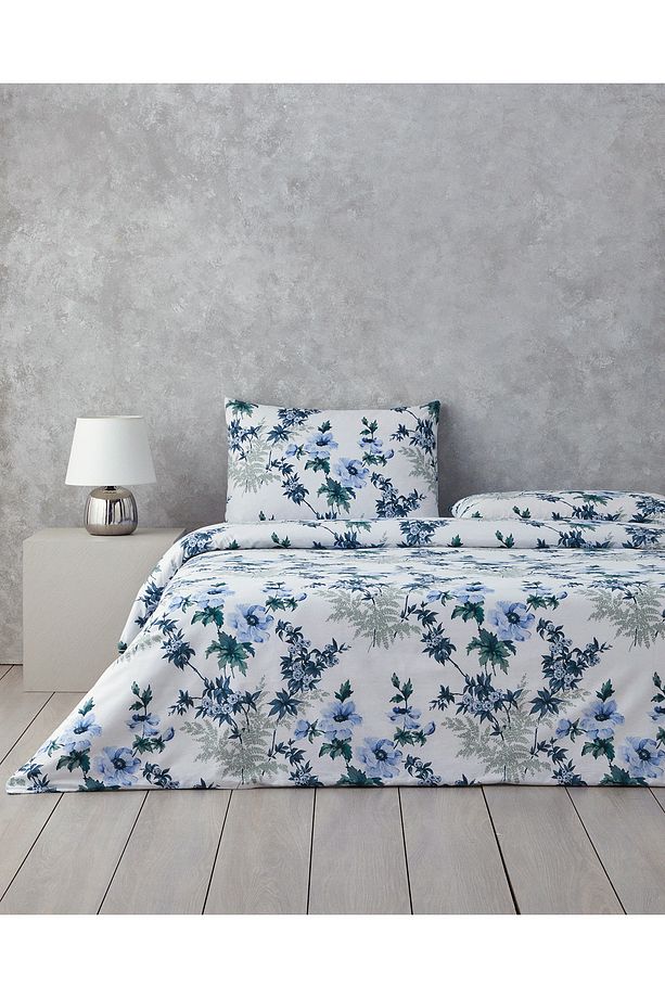 Bloomy Garden Tek Kişilik Nevresim Takımı Mavi - 1