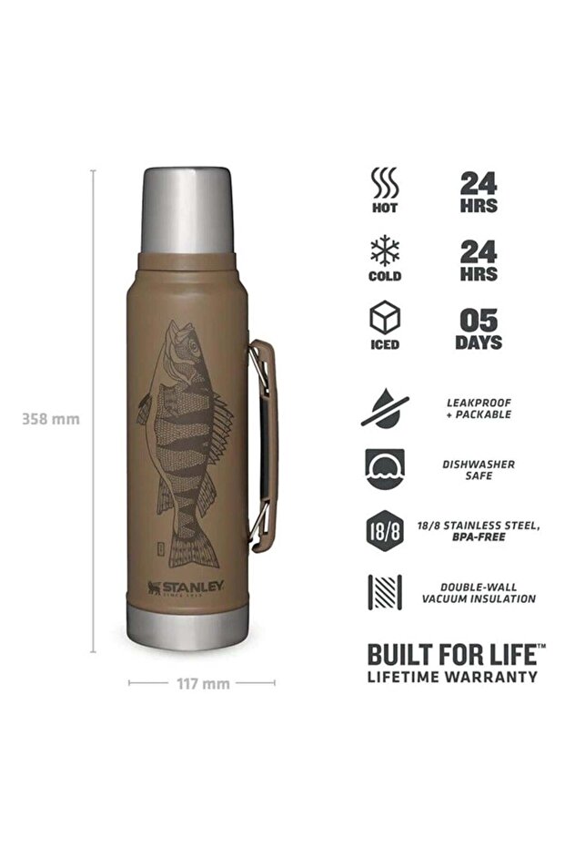 Classic Legendary Termos | 1.0L Kahverengi - 3