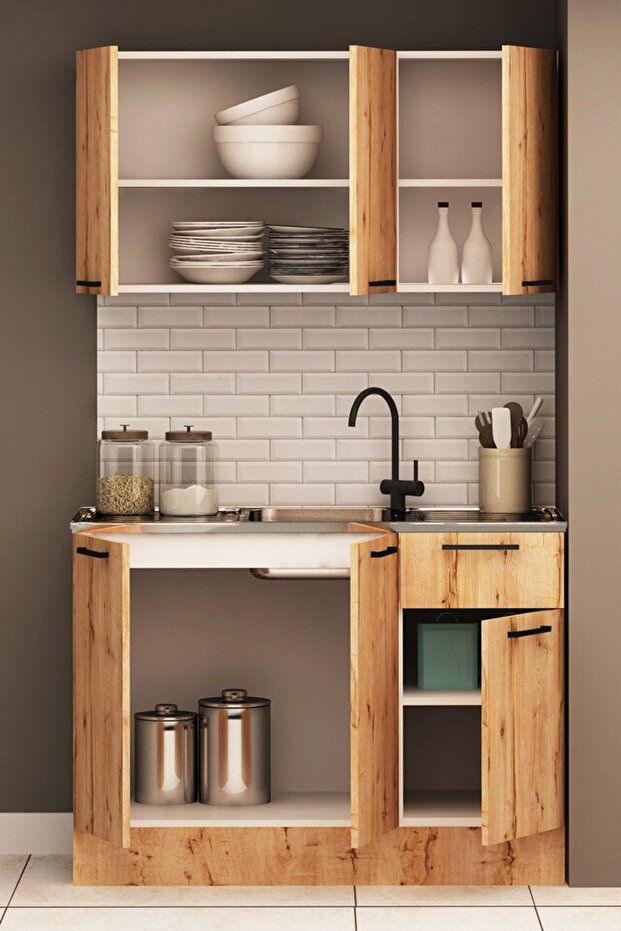 120 Cm Şila Evyeli Mini Mutfak Dolabı - 3