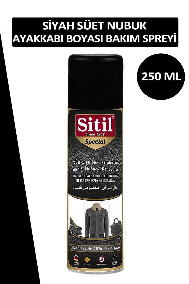 Siyah Süet Nubuk Ayakkabı Boyası Bakım Spreyi 250 ml - 1