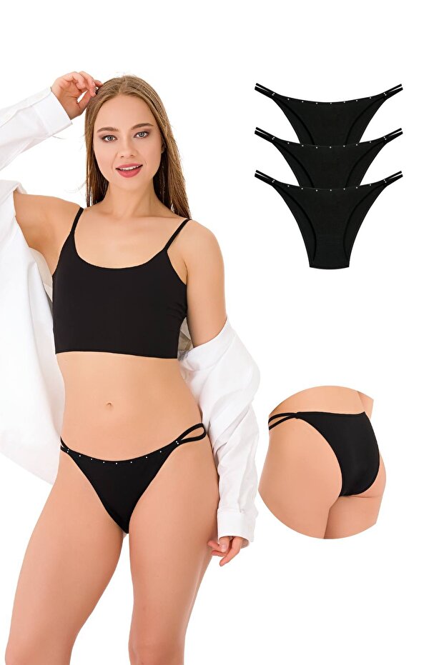 1025 Pair of Ip-stone Detailed Bikini Briefs Pack 1025-v4