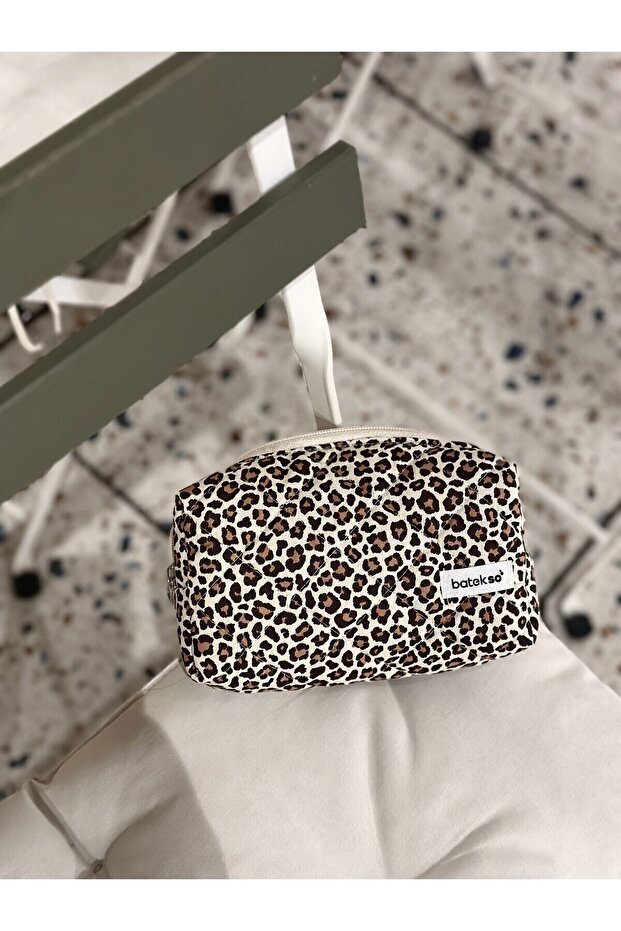 حقيبة قلم منقوشة بنقشة الفهد - 1