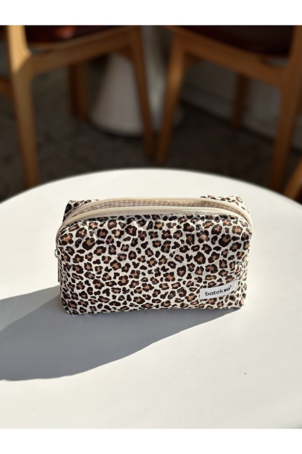 حقيبة قلم منقوشة بنقشة الفهد - 7