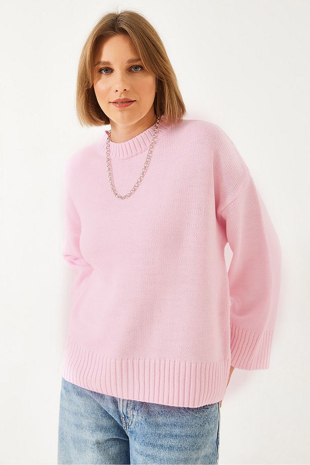 Kadın Oversize Basic Triko Kazak 20247601 - 4