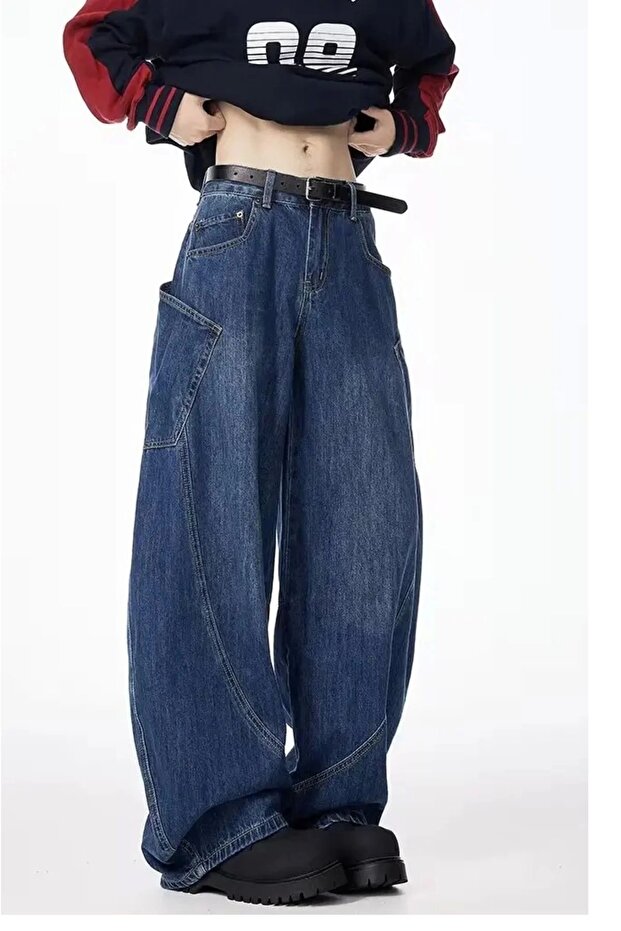 Y2K Street Style Loose Unisex Pants