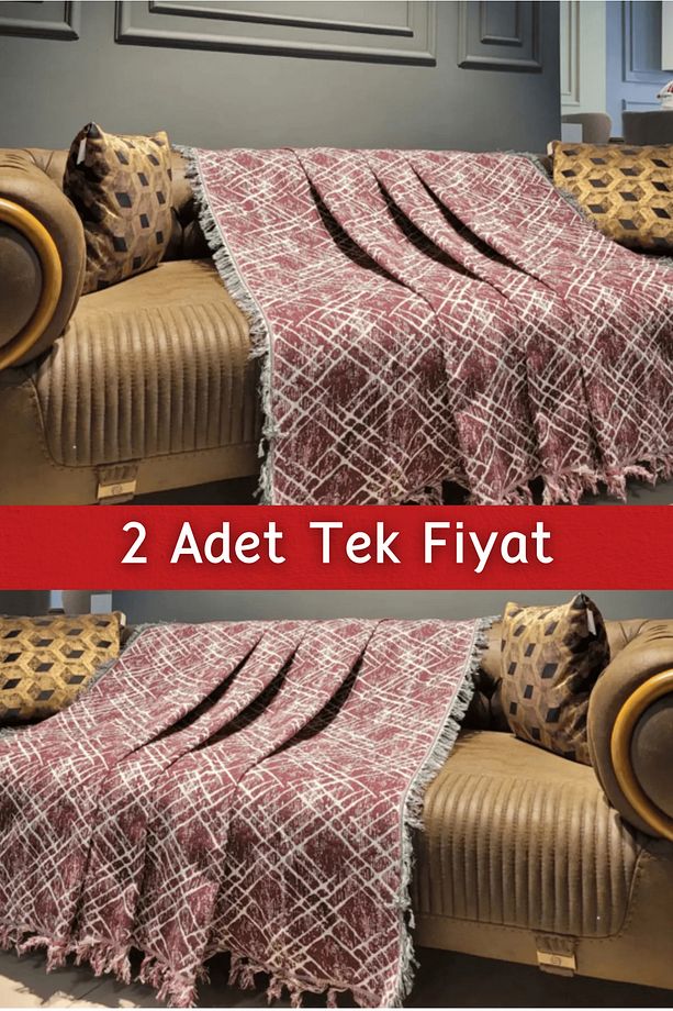 Ikili Set Dokuma Koltuk Örtüsü Seti 170x220cm - 1