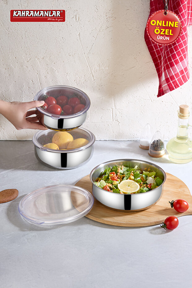 حاوية تخزين فولاذية مكونة من 3 قطع من Chef Box 6 قطع