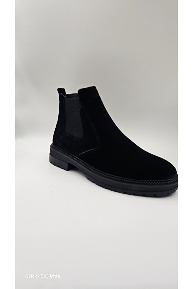 Siyah Chelsea Süet Deri Bot - 2