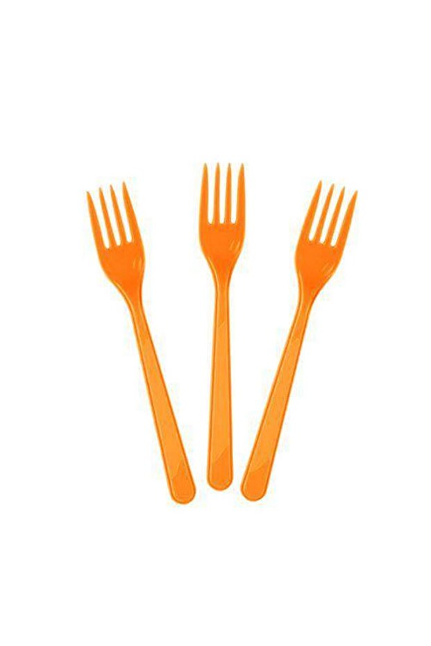 Orange Plastic Fork Luxury (25 PCS)