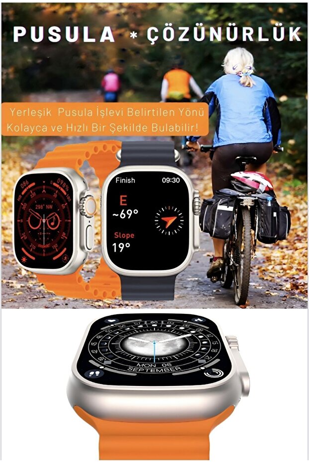 Akıllı Saat 7ın1 Watch9 7 Kordon Hediyeli Smart Watch 7 Kordonlu Bluetooth Bağlantılı Akıllı Saat - 5