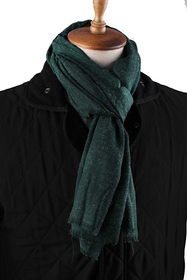 Green Plain Unisex Shawl Kaşkol K639