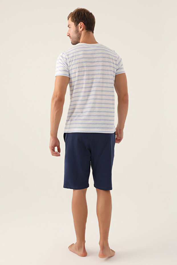 Muški plavi bermuda set - 5
