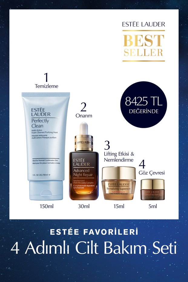 Pore Cleansing with Hyaluronic Acid Content, Dark Circle Removal 4-Step Skin Care Set